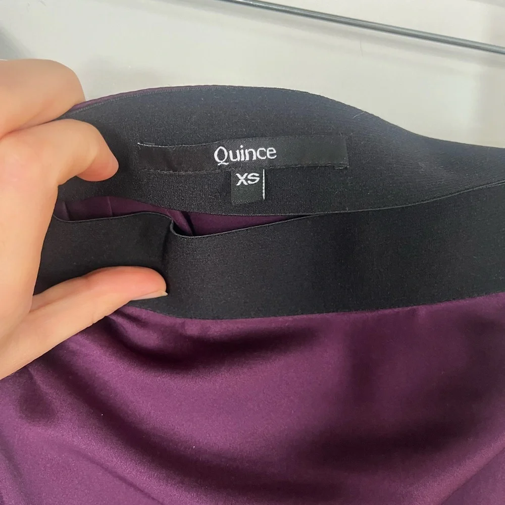 NWOT Quince Deep Orchid Purple Washable Silk Midi Skirt XS - Picture 5 of 6